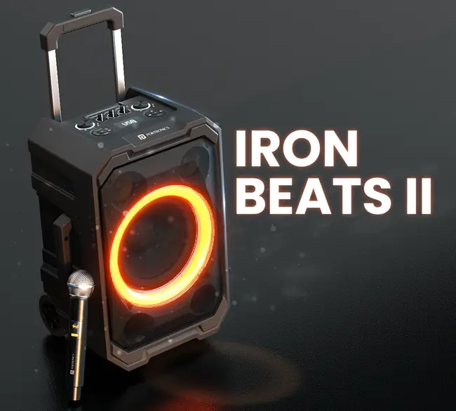 Portronics Iron Beats II: An Impressive party speakers with built-in karaoke Feature launched in India