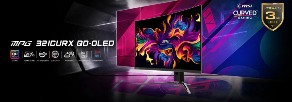 MSI MPG 321CURX, a new 32-inch QD-OLED curved gaming monitor launched, features a 240Hz refresh rate Panel: